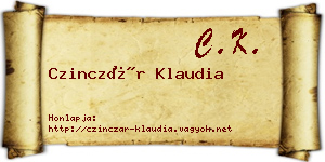 Czinczár Klaudia névjegykártya